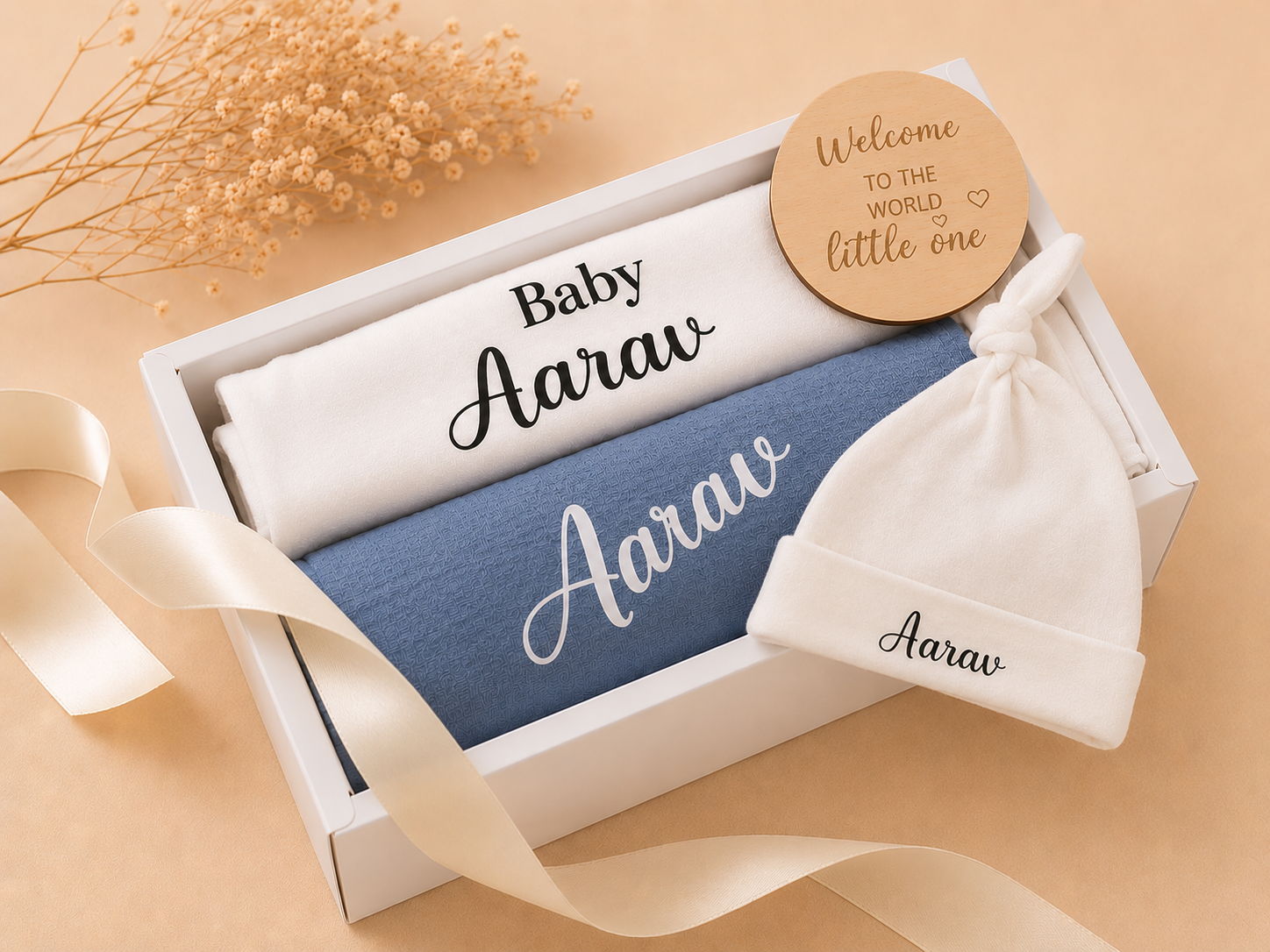 Swaddle Blanket Gift Box - Beanie