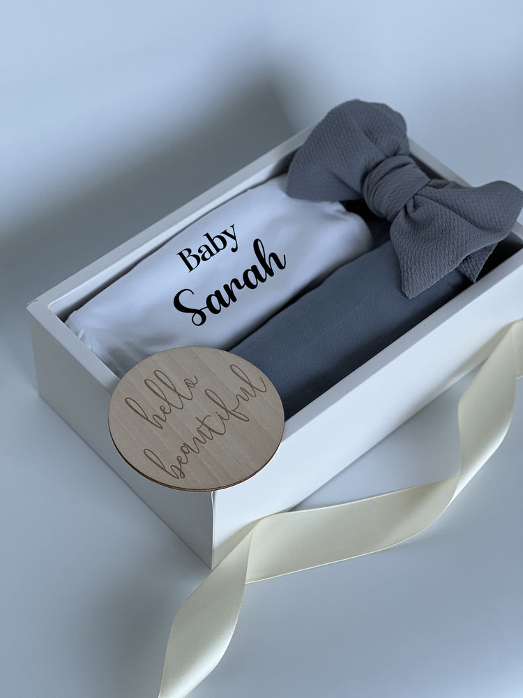 Swaddle Blanket Gift Box - Headband/Bow