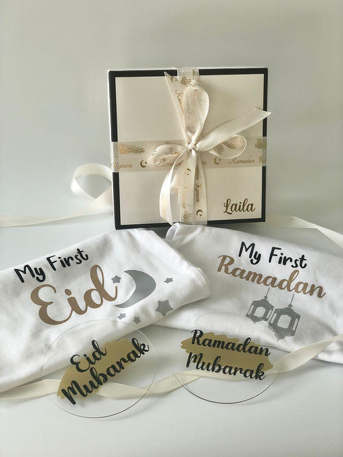 my first ramadan and my first eid onesie gift set