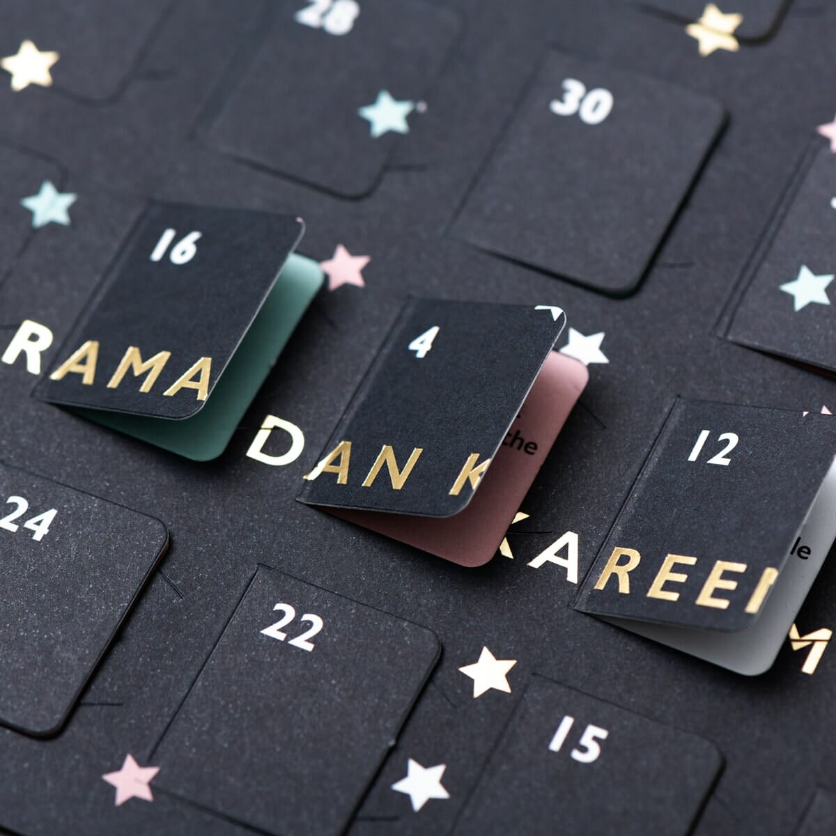 ramadan good deed calendar night sky design with open windows